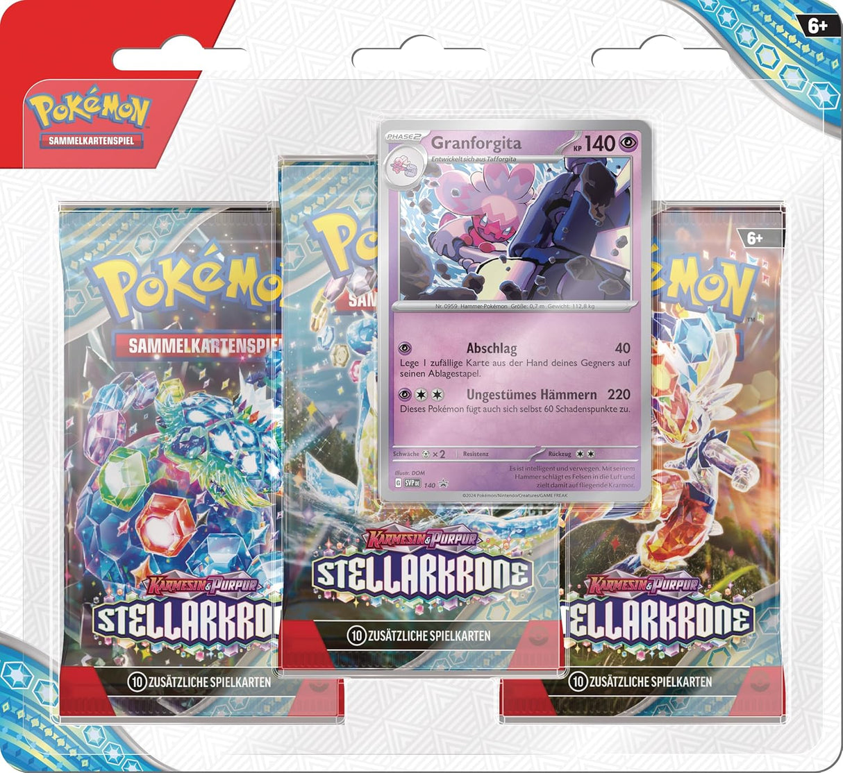 Pokemon Stellarkrone 3 Pack Blister Deutsch zufällige Auswahl