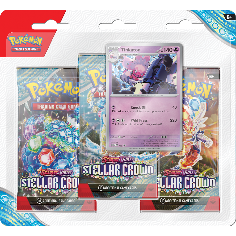 Pokémon Scarlet & Violet Stellar Crown 3 Pack Blister (englisch) (zufällig)