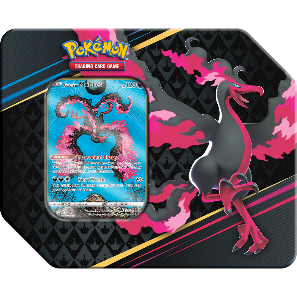 Pokémon Sword & Shield Crown Zenith 7inch Tin Box Galarian Moltres (englisch)