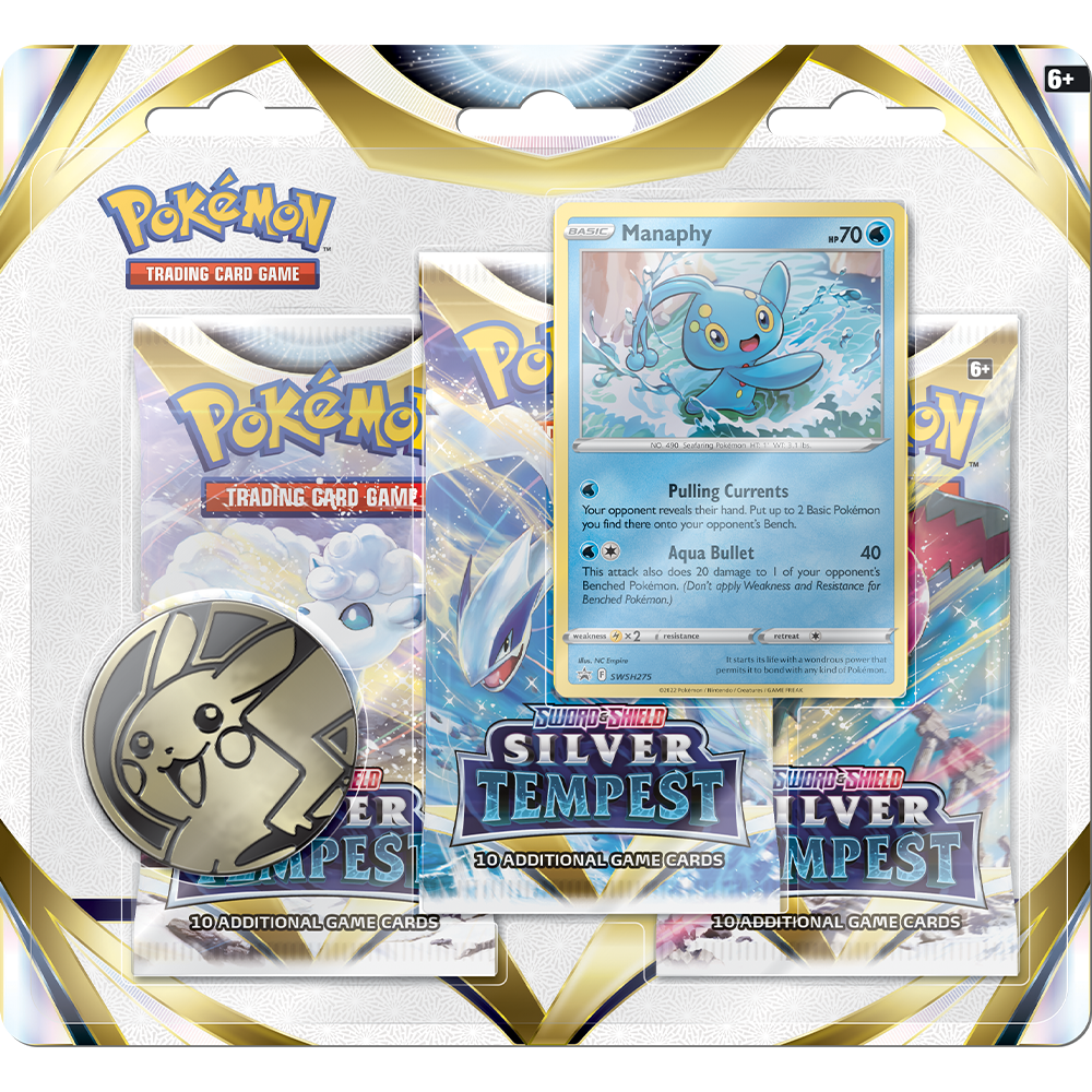 Pokémon Sword & Shield Silver Tempest 3-Pack Blister (englisch) (zufällig)