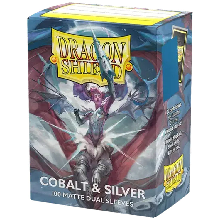 Dragon Shield Kartenhüllen Standardgröße (100)  Cobalt & Silver Matte Dual Sleeves