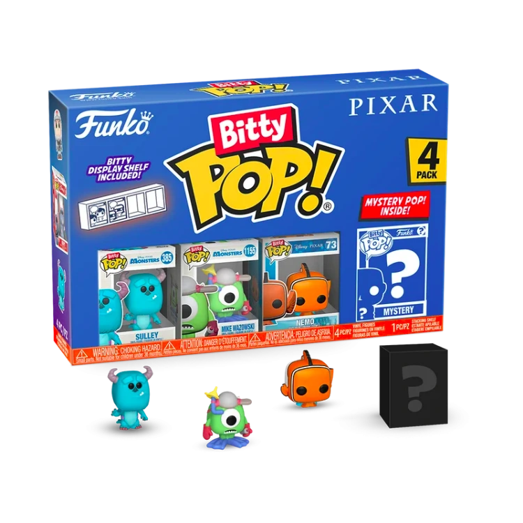 Funko Bitty POP! 4 Pack Pixar (3+1 Mystery Chase) - Sulley Mike Wazowski Nemo