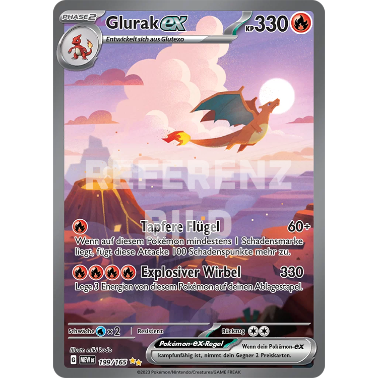 Glurak EX - MEW 199 / 165 (deutsch) (NEAR MINT)