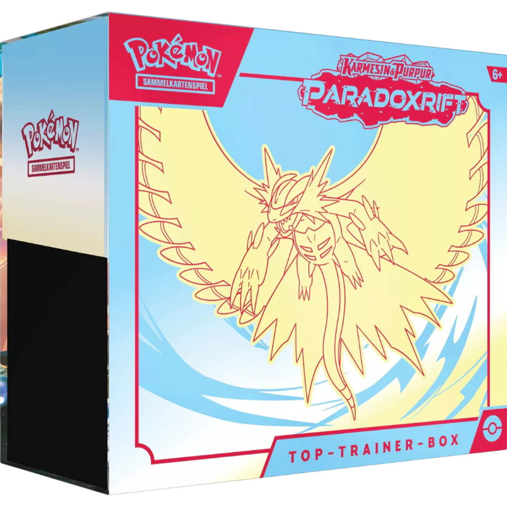 Pokémon Karmesin & Purpur Paradoxrift Top Trainer Box Donnersichel (deutsch)