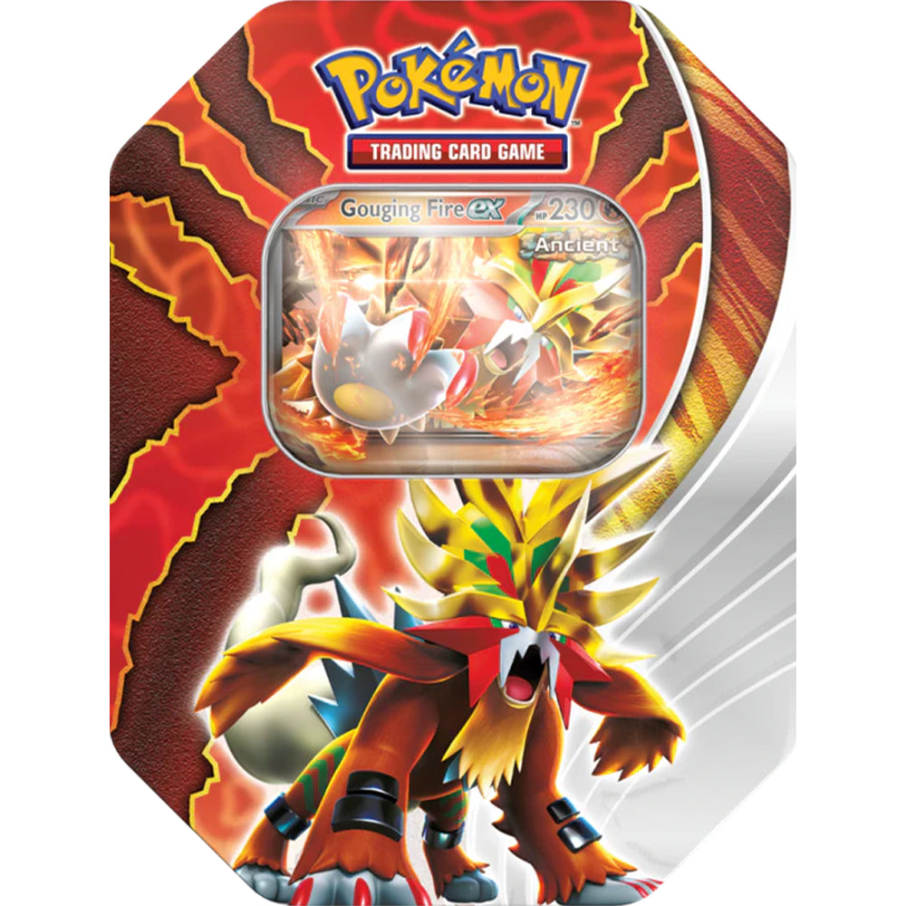 [Nur Abholung] Pokémon Paradox Destinies Fall ex Tin Box Gouging Fire (englisch)