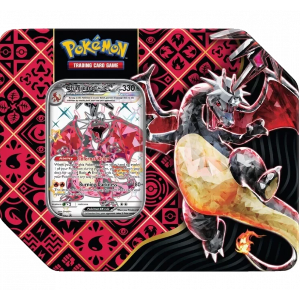 Pokémon Scarlet & Violet Paldean Fates Tin Box Charizard EX 7inch (englisch)