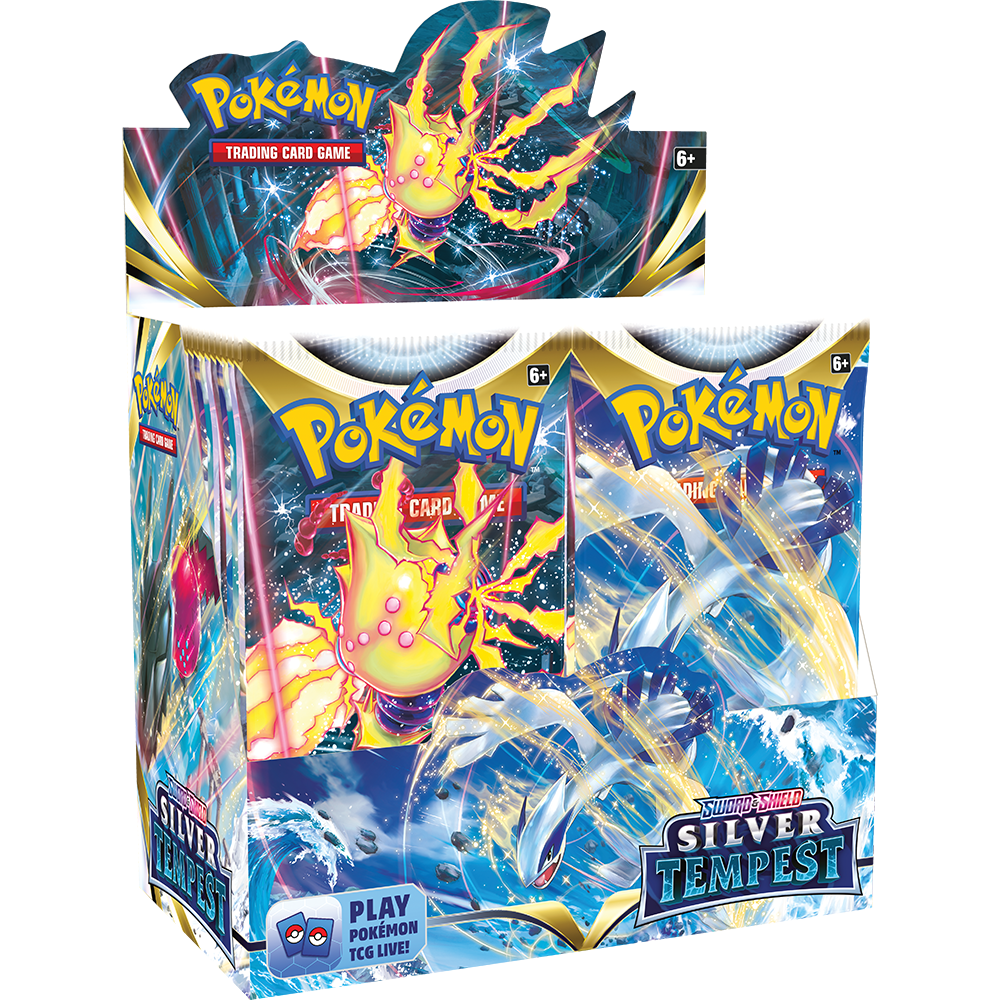 Pokémon Sword & Shield Silver Tempest Booster Display (englisch)