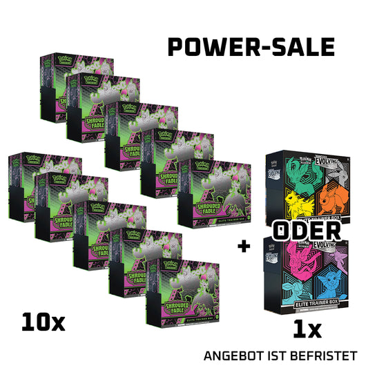 [Power-Sale] 10 x Pokemon Shrouded Fable Elite Trainer Box + 1 x Pokemon Evolving Skies Elite Trainer Box (BUNDLE) (ENGLISCH)  (Lieferbar 18.11.2024)